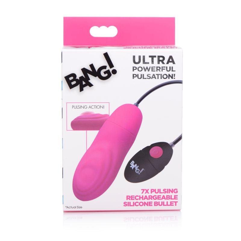 Bang! 7X Pulsing Rechargeable Bullet Pink