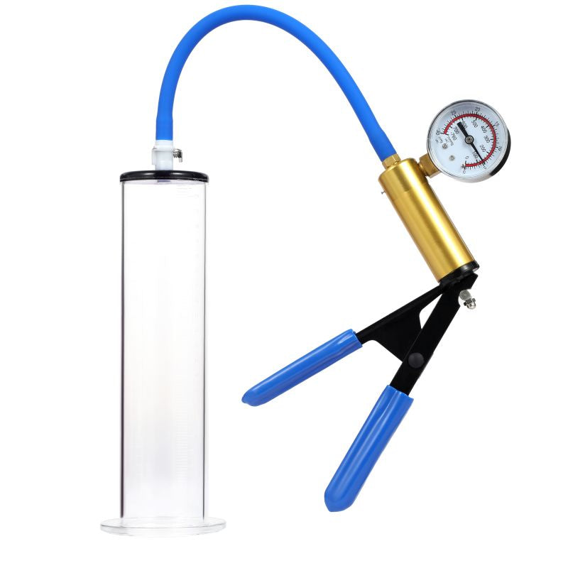 LuvPump LuxaMax Brass Handle Penis Pump Set w Gauge