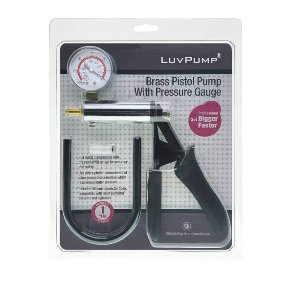 LuvPump Brass Pistol Pump with Gauge and Hose