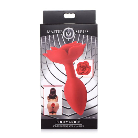 Master Series Booty Bloom Silicone Rose Plug Large Red