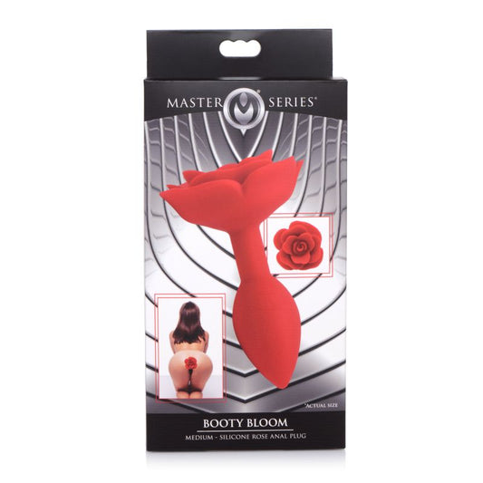 Master Series Booty Bloom Silicone Rose Plug Medium Red