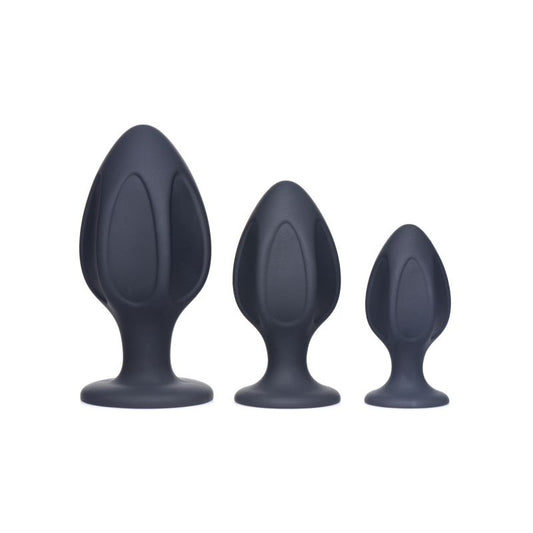 Master Series Triple Juicers Silicone Anal Plug Set Black