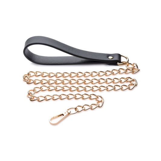 Master Series Leashed Lover Black/Gold Chain Leash