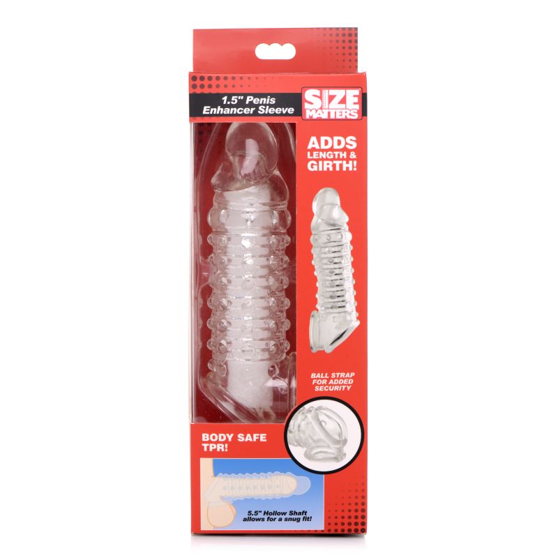 Size Matters Penis Enhancer Sleeve 1.5" Clear