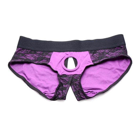 Strap U Lace Envy Panty Harness Purple L/XL