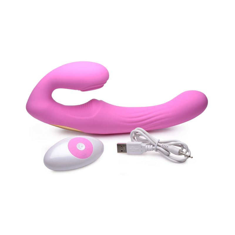 Strap U 15X U-Pulse Strapless Strap-On w Remote Pink