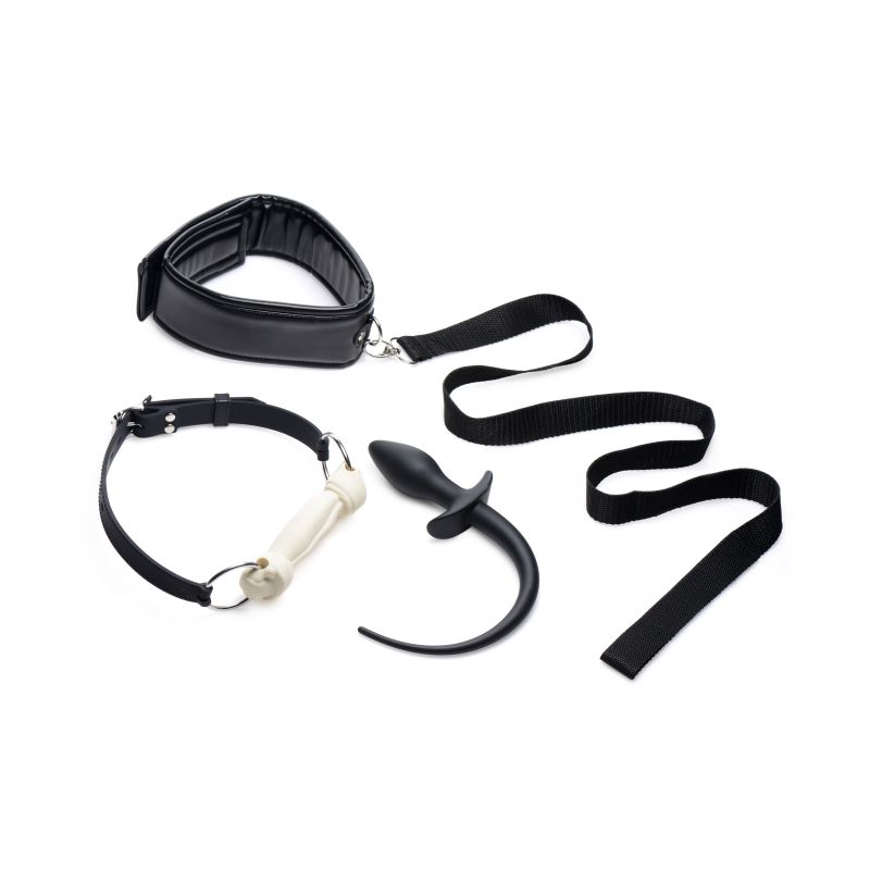 Tailz Puppy Play Set incl Gag, Plug and Collar Black