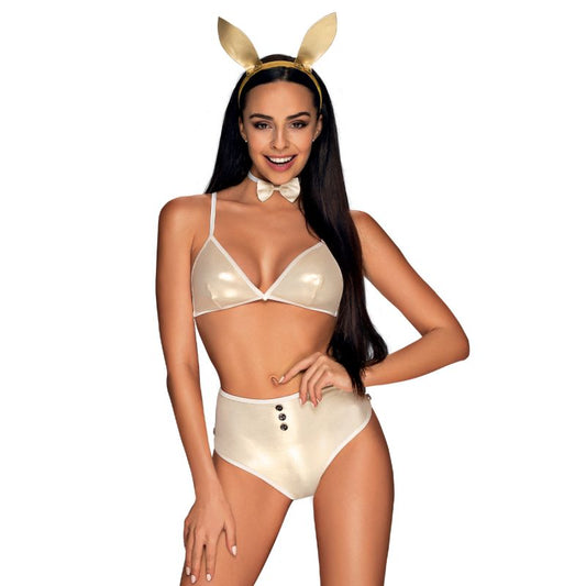 Obsessive Lingerie Neo Goldes Bunny 4 Piece Set Size S/M or L/XL