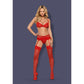 Obsessive Lingerie S800 Sheer Stockings Red Size S/M or L/XL