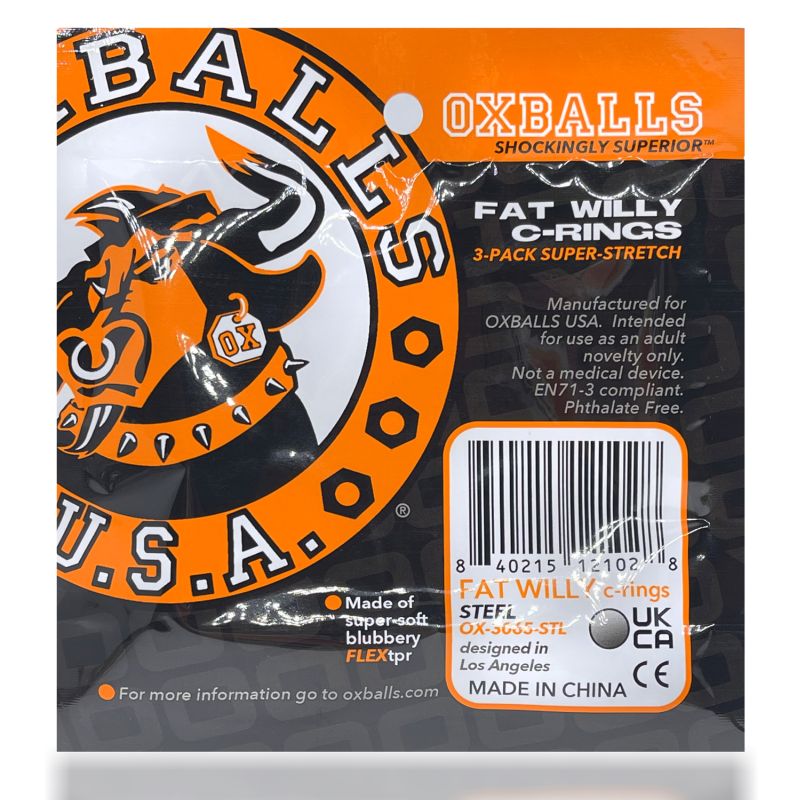 OxBalls Fat Willy 3 Pc Jumbo Cock Rings Orange