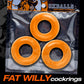 OxBalls Fat Willy 3 Pc Jumbo Cock Rings Orange