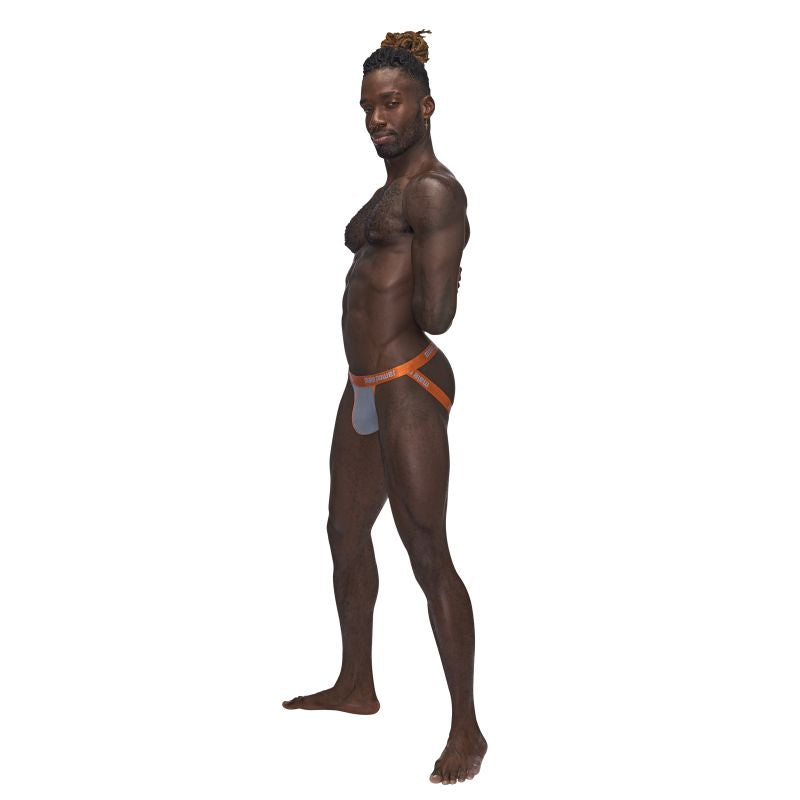 Male Power Casanova Uplift Jock Grey/Orange Size S/M or M/L or L/XL