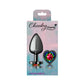 Cheeky Charms Gunmetal Butt Plug w Heart Rainbow Jewel Large