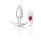 Cheeky Charms Silver Anchor Butt Plug w Clear and Pink Jewel Kit