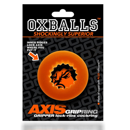 OxBalls Axis Rib Griphold Cockring Orange Ice