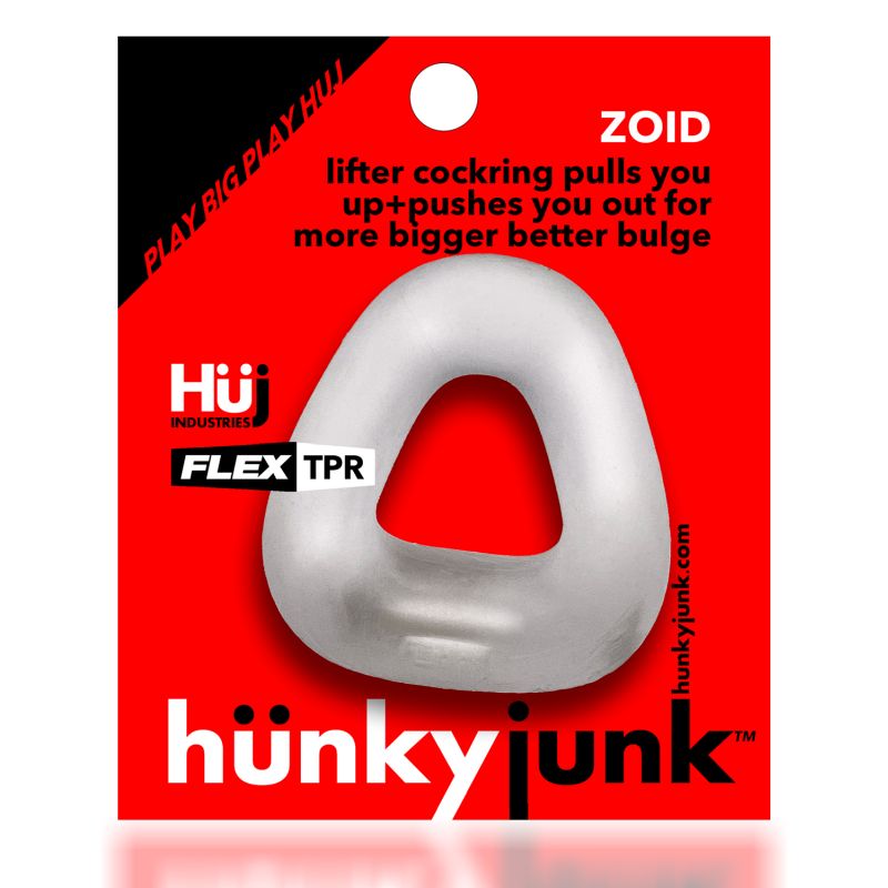 HunkyJunk Zoid Trapaziod Lifter Cockring Clear Ice