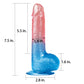 Lovetoy | Dazzle Studs Dildo 7.5" Pink/Blue