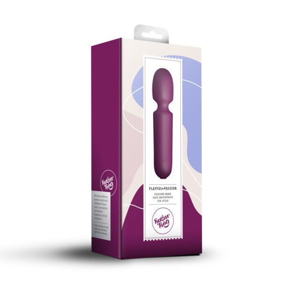 Rocks Off SugarBoo Playful Passion Wand Vibe Vibrator Burgundy