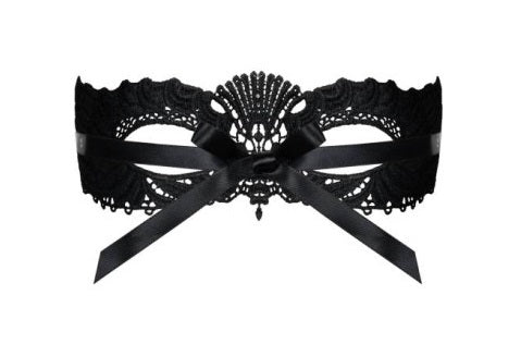 Obsessive Lingerie A700 Black Mask with Ribbon Tie Size OS