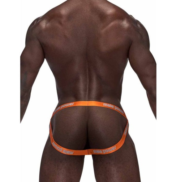 Male Power Casanova Uplift Jock Grey/Orange Size S/M or M/L or L/XL