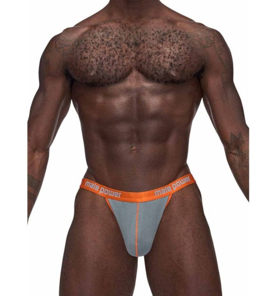 Male Power Casanova Uplift Micro Thong Grey/Orange Size S/M or M/L or L/XL