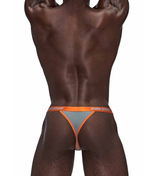 Male Power Casanova Uplift Micro Thong Grey/Orange Size S/M or M/L or L/XL