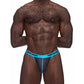 Male Power Casanova Uplift Micro Thong Black/Blue Size S/M or M/L or L/XL