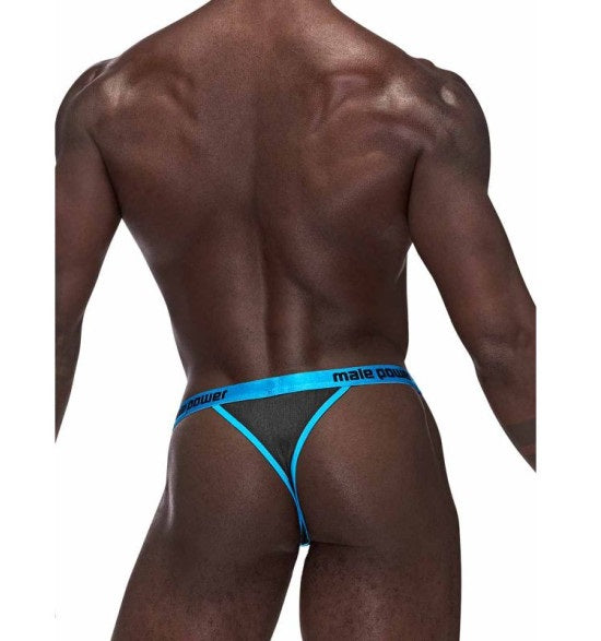 Male Power Casanova Uplift Micro Thong Black/Blue Size S/M or M/L or L/XL