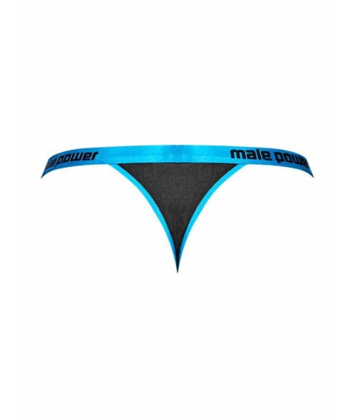 Male Power Casanova Uplift Micro Thong Black/Blue Size S/M or M/L or L/XL