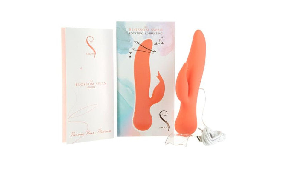 Swan | Blossom Swan Rabbit Vibrator G-Spot Clitoral Stimulation Peach