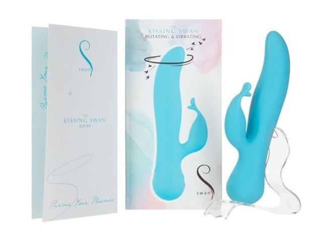 Swan | Kissing Swan Rabbit Vibrator G-Spot Clitoral Stimulation Flickering Blue