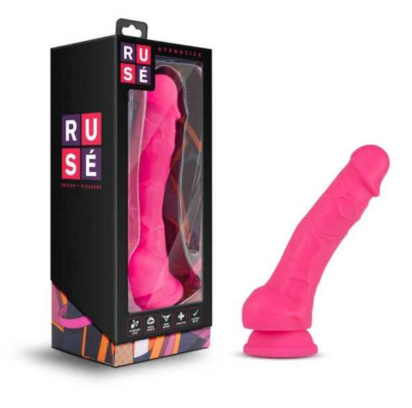 Ruse Hypnotize Hot Pink Dildo 7.5" with Suction Cup