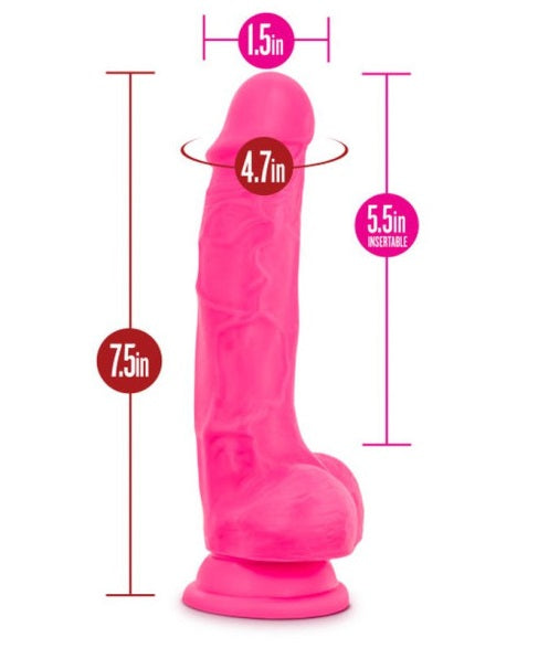 Ruse Hypnotize Hot Pink Dildo 7.5" with Suction Cup