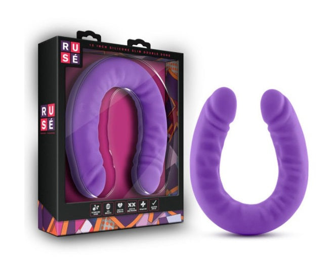 Ruse Silicone Slim 18" Double Dong Purple