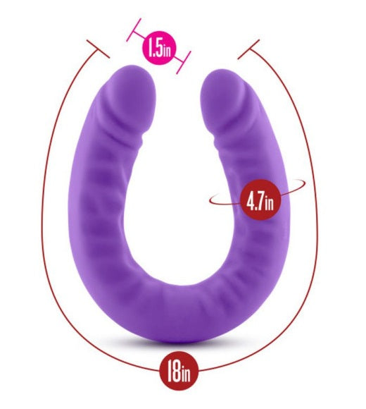 Ruse Silicone Slim 18" Double Dong Purple