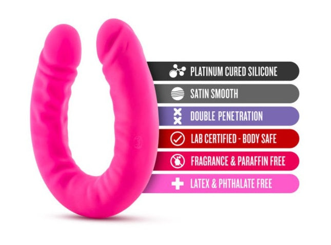 Ruse Silicone Slim 18" Double Dong Hot Pink