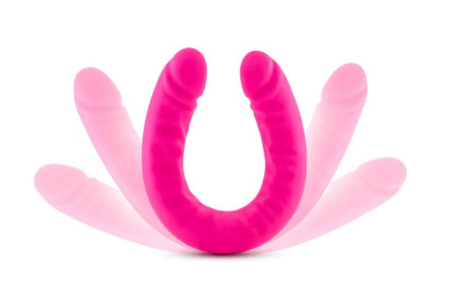 Ruse Silicone Slim 18" Double Dong Hot Pink