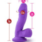 Ruse Juicy 7" Dildo with Balls with Suction Cup Purple