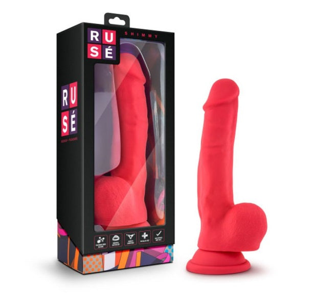 Ruse Shimmy Cherise Dong Dildo 8.75" with Suction Cup