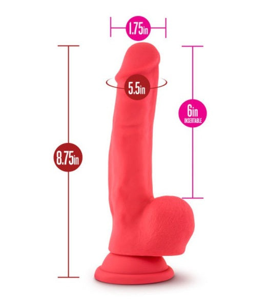 Ruse Shimmy Cherise Dong Dildo 8.75" with Suction Cup