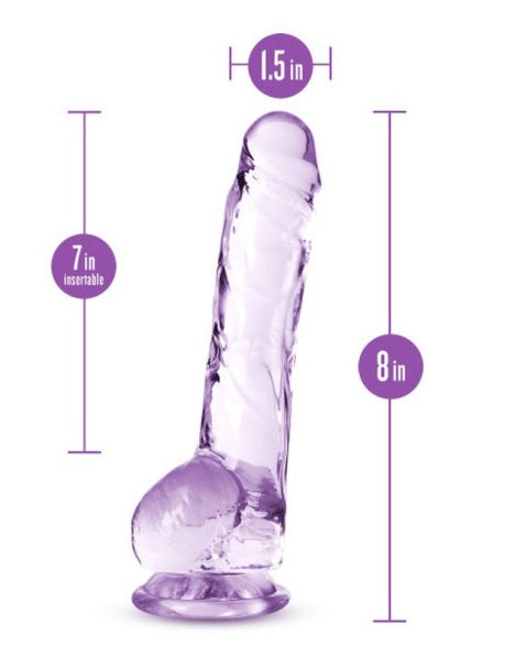 Naturally Yours 8" Crystaline Dildo Amethyst