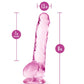 Naturally Yours 8" Crystaline Dildo Rose