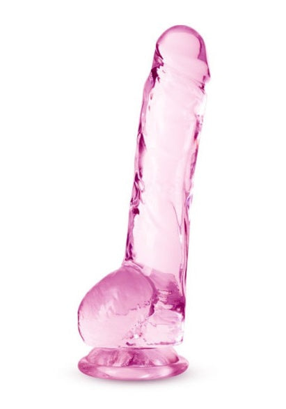 Naturally Yours 8" Crystaline Dildo Rose