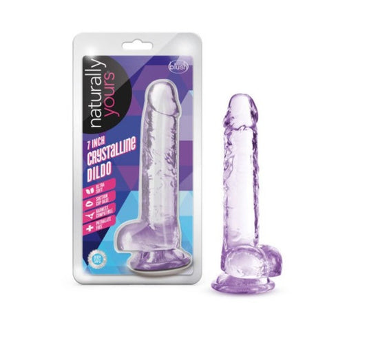 Blush Novelties Naturally Yours 7" Crystaline Dildo Amethyst