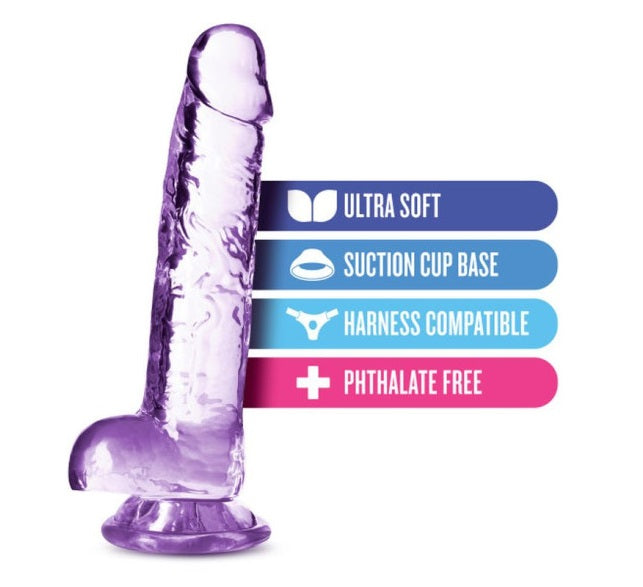 Blush Novelties Naturally Yours 7" Crystaline Dildo Amethyst