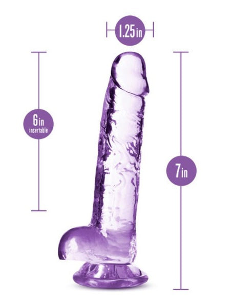 Blush Novelties Naturally Yours 7" Crystaline Dildo Amethyst