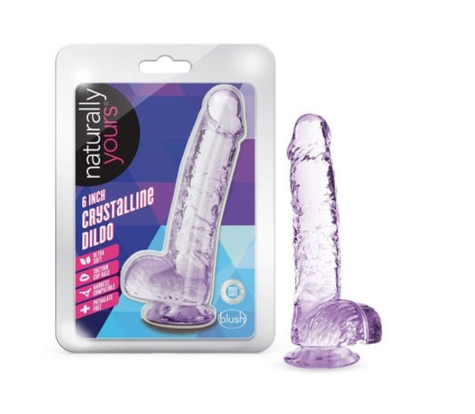 Naturally Yours 6" Crystaline Dildo Amethyst