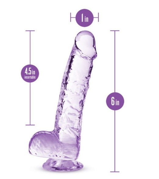 Naturally Yours 6" Crystaline Dildo Amethyst