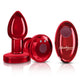 Cheeky Charms Red Rechargeable Vibrating Metal Butt Plug w Remote Small