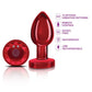 Cheeky Charms Red Rechargeable Vibrating Metal Butt Plug w Remote Medium